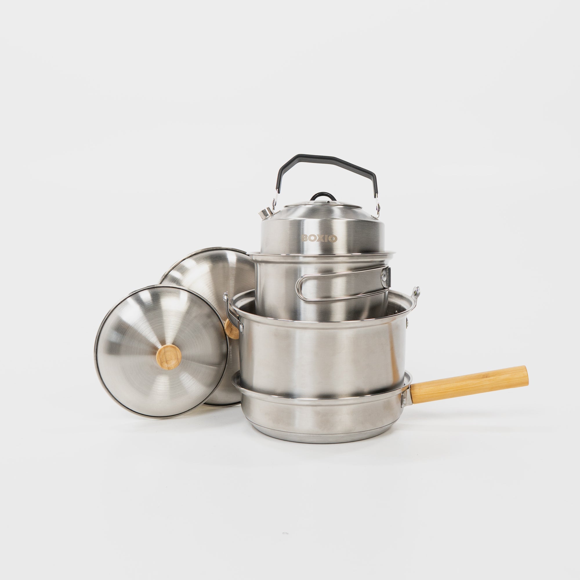 BOXIO COOKWARE Edelstahl-Topfset für Camping
