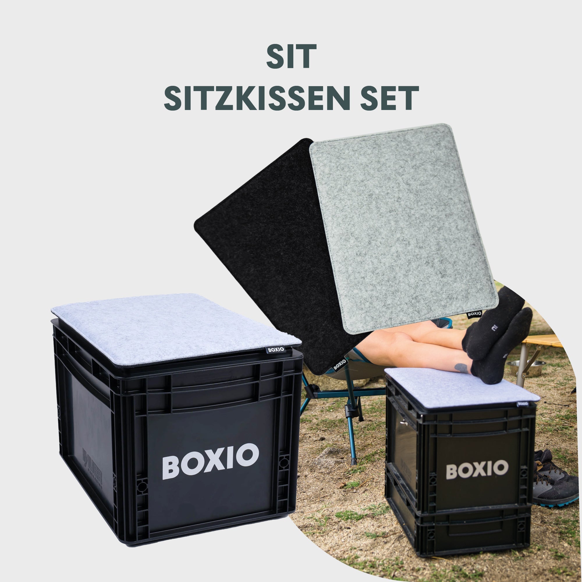 BOXIO SANITARY PLUS mit Sitzkissen und Zubehör