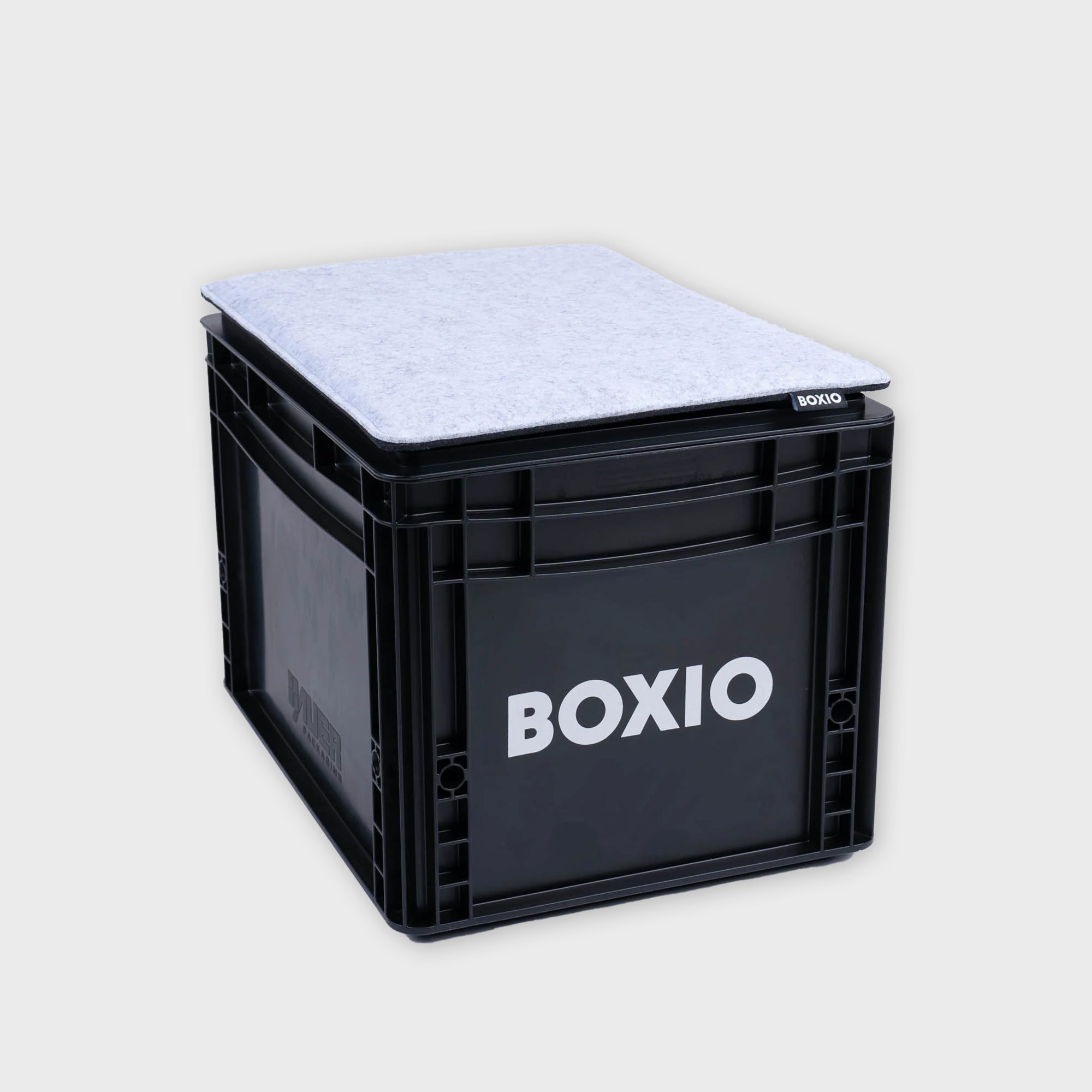 BOXIO SIT Sitzkissen für Eurobox in Anthrazit und Hellgrau